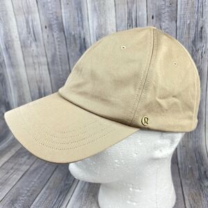Lululemon Classic Unisex Ball Cap Size L/XL Tan Training Hat Wordmark Adjustable
